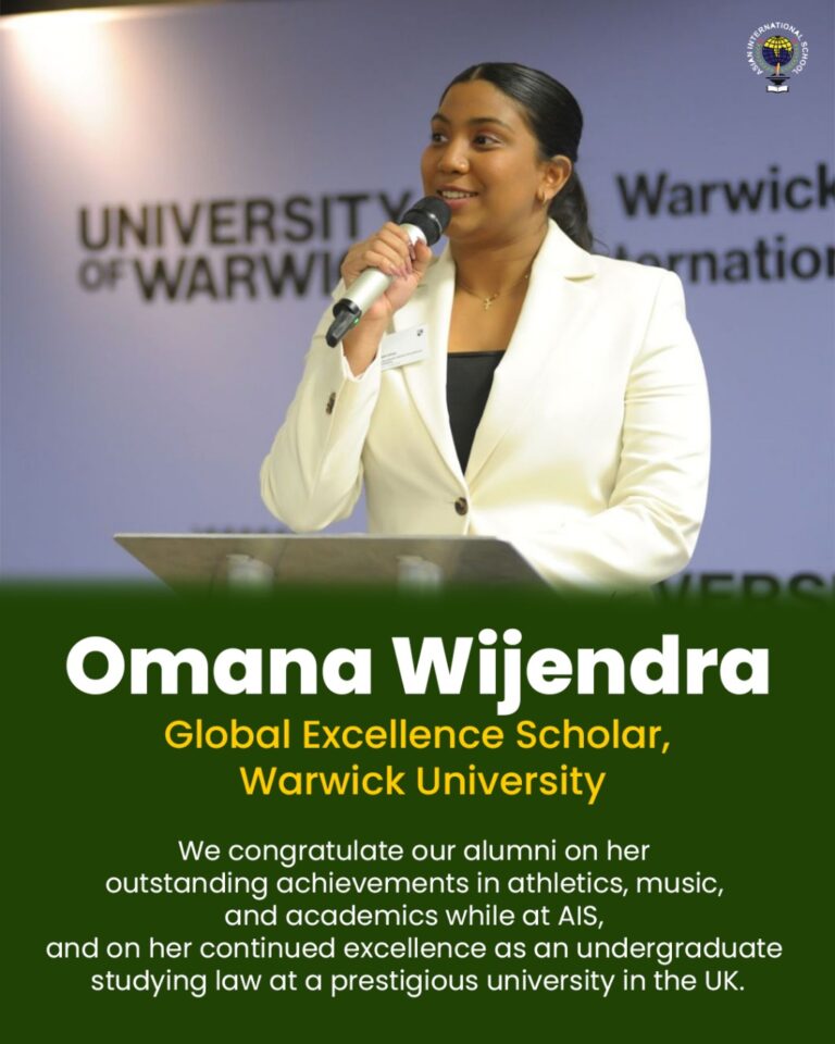 Read more about the article “Omana Wijendra: AIS Alumna and Warwick University Global Excellence Scholar”
